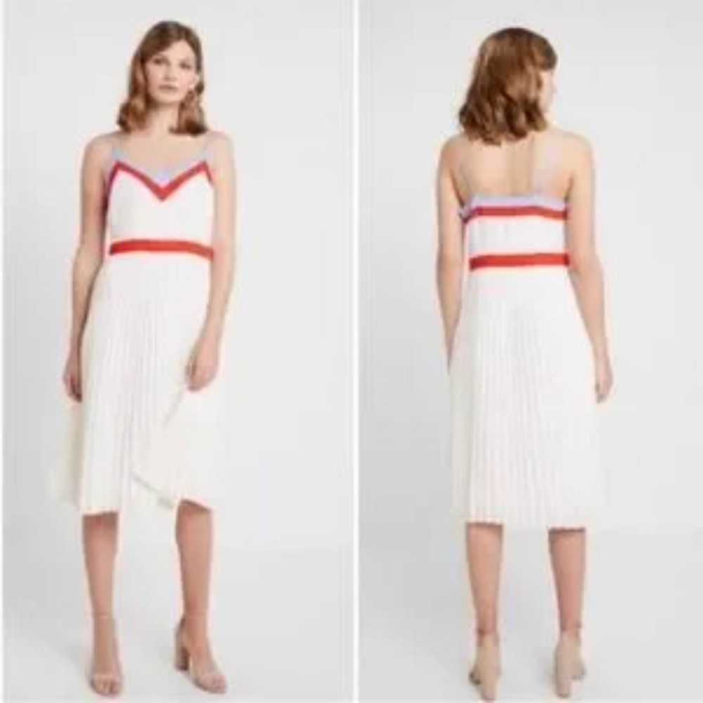 Banana Republic NWT Color-Block Pleated Midi Dress 4 - Picture 2 of 6